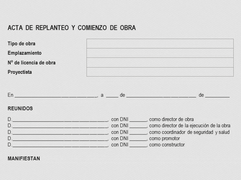 ¿QUÉ ES UN ACTA DE REPLANTEO?